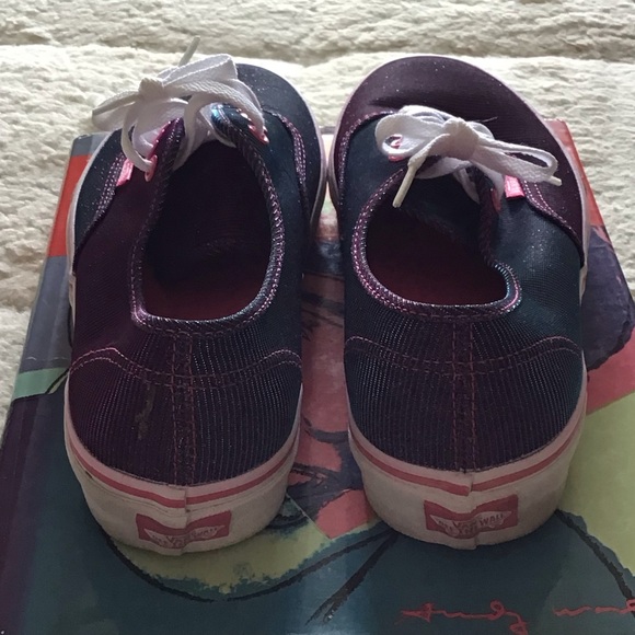 Vans Off the Wall Sneaker in Metallic Purple Excellent Size 8.5 Men/10 Women - Picture 11 of 13